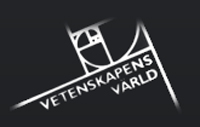 Svartvit logotyp för VETENSKAPENS VÄRLD